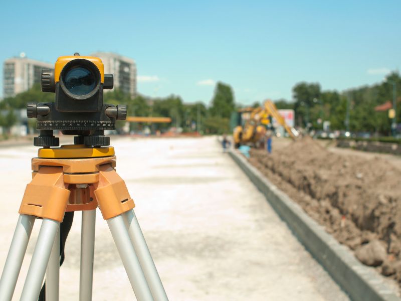 Survey level instrument used to establish property boundaries as changing landscapes and vegetation affect visible property lines.