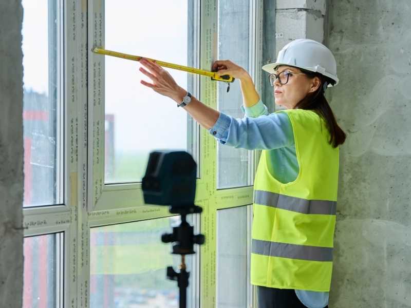 As-built surveys documenting measurements inside a commercial tenant improvement in Cincinnati